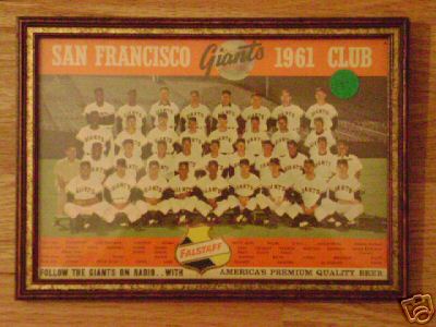 1961 Falstaff Beer S F Giants Team